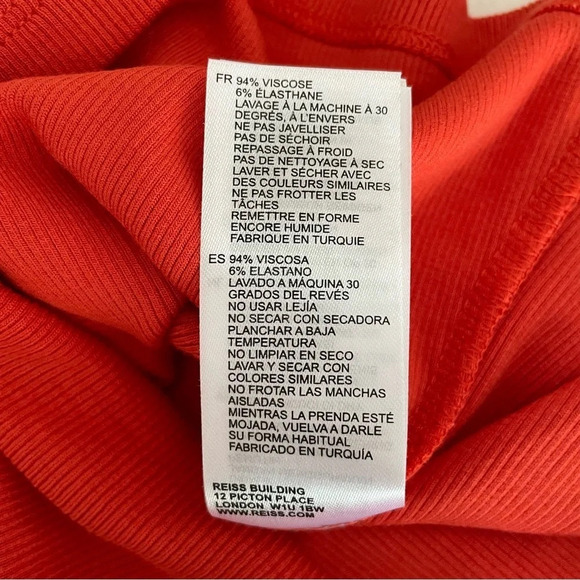 New! Reiss laurel cutout shoulder knit long sleeve top orange nwt 30036 - Picture 11 of 12